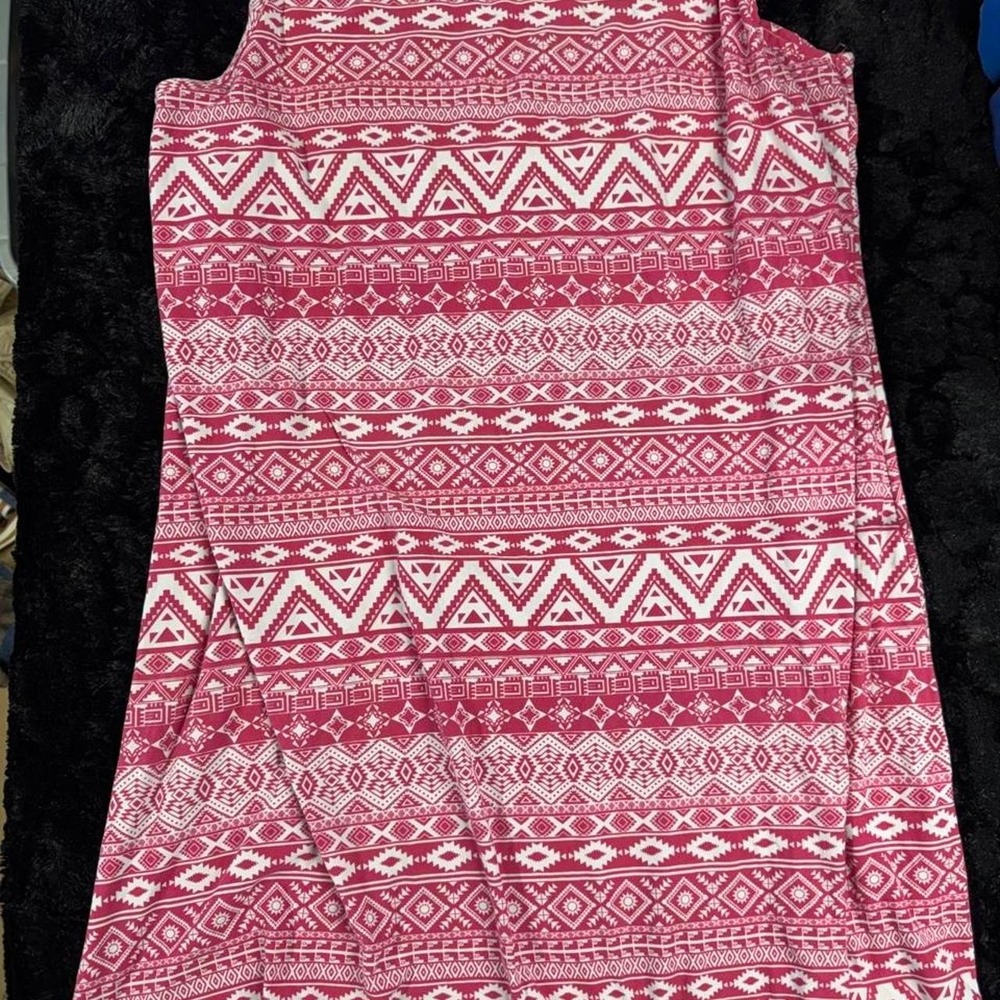 Bobbie Brooks white/pink geometric tribal print dress in a 3X